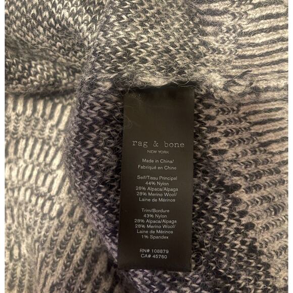 Rag & Bone Women's S Gray Tiger Print Alpaca Wool Print Pullover Sweater EUC - Picture 4 of 4